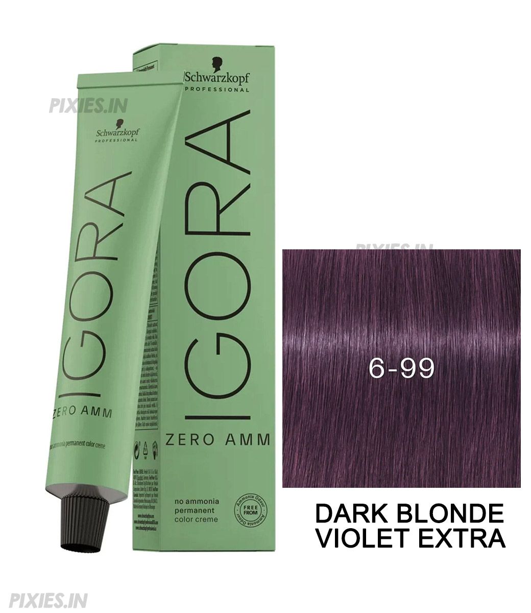 Schwarzkopf Professional Igora Zero AMM Ammonia-Free Color Cream (6-99 Dark Blonde Violet Extra) (60ml)