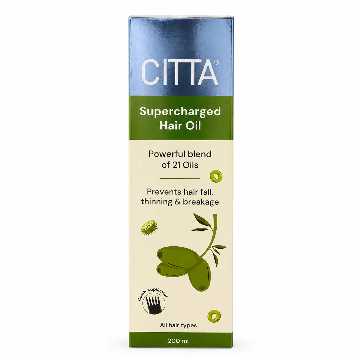 citta-21-in-1-supercharged-hair-oil-amla-bhringraj-olive-for-hair-growth-hair-fall-control-with-scalp-applicator-200ml-main-1 CITTA Supercharge Hair Growth Oil-200ml - Image 1